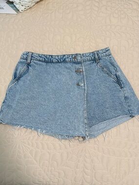 Zara Light Blue Denim Mini Skort